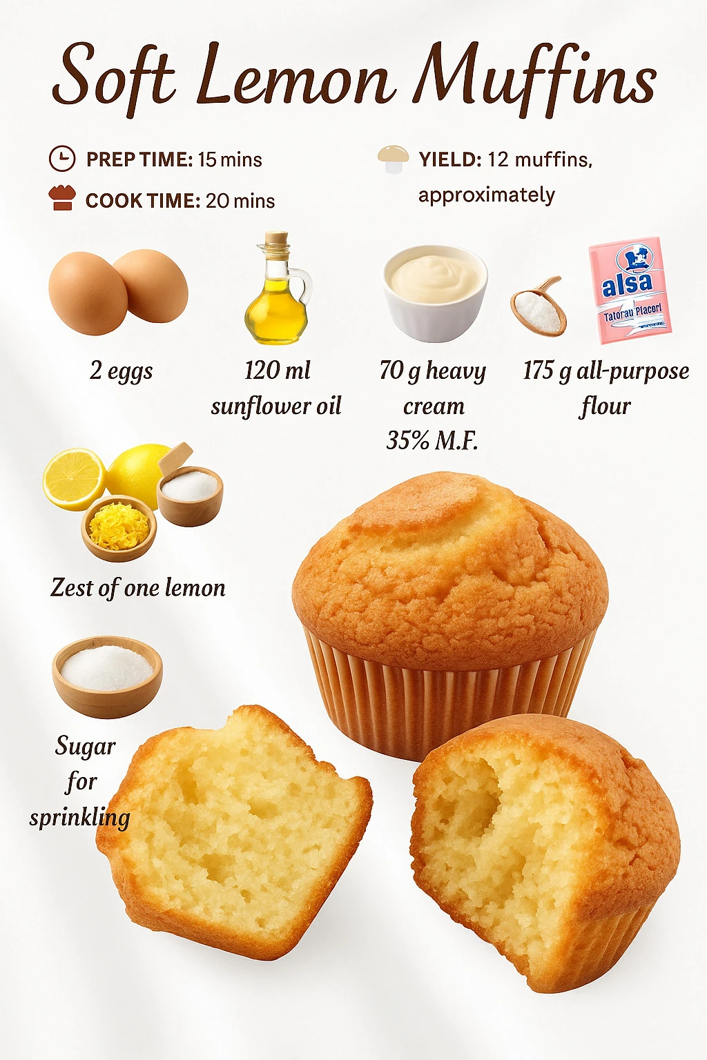 Freshly baked lemon magdalenas on a plate, showcasing their soft texture and zest