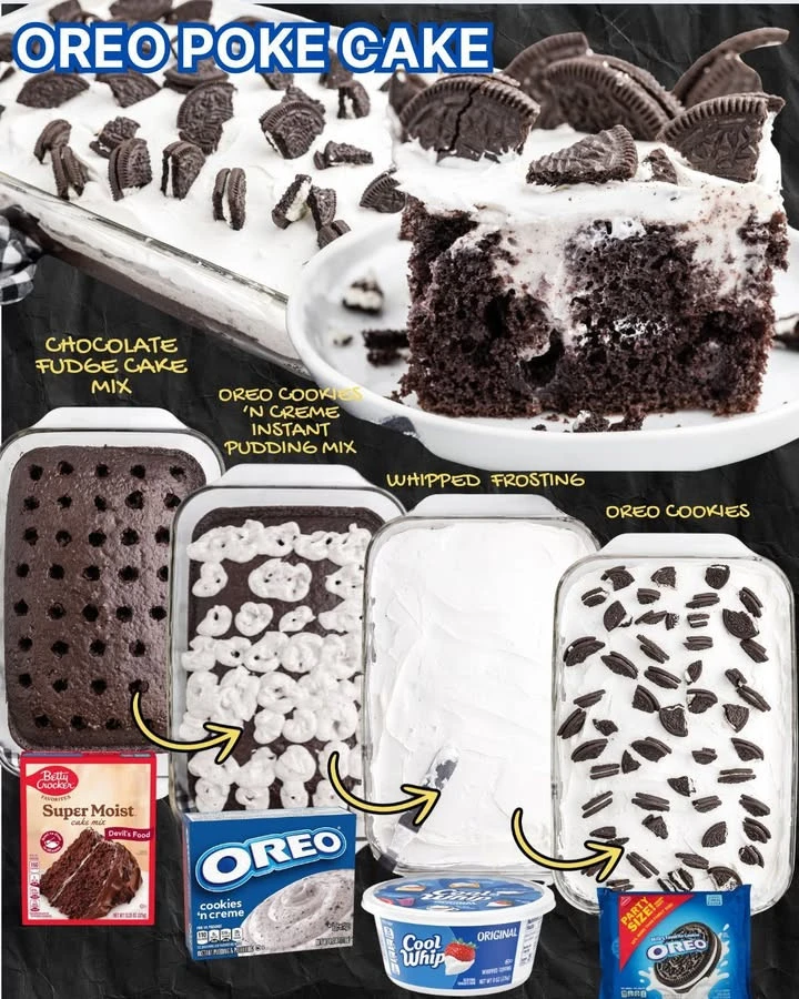 Delicious Oreo Cookies 'n Cream Cake topped with crushed Oreos and whipped cream