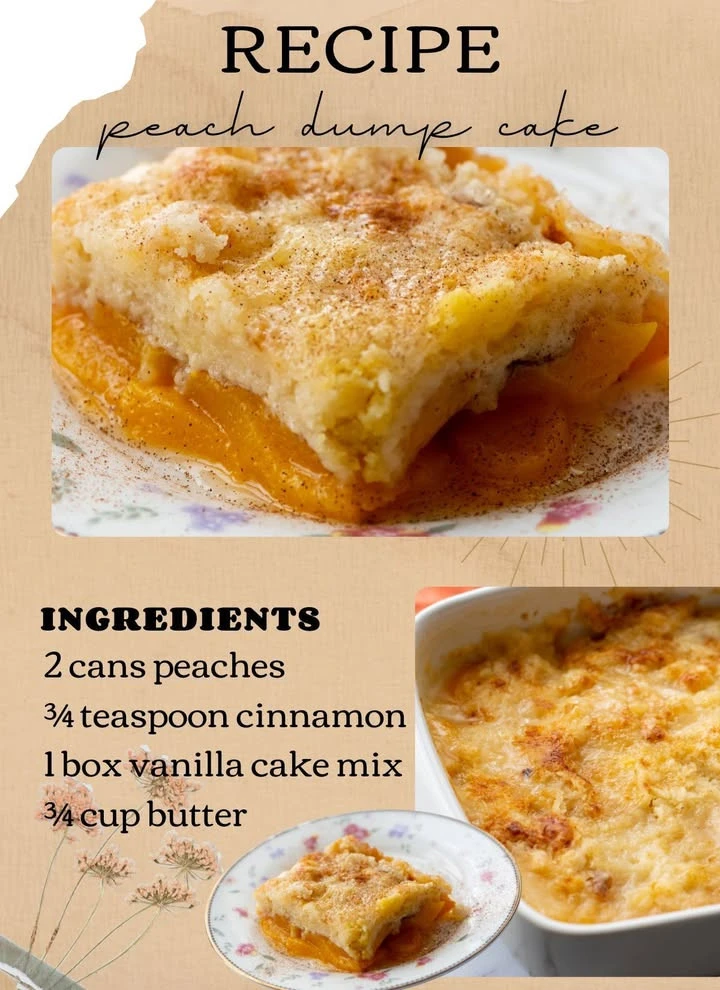 Deliciously baked Peach Cake dessert with fresh peach slices on top.