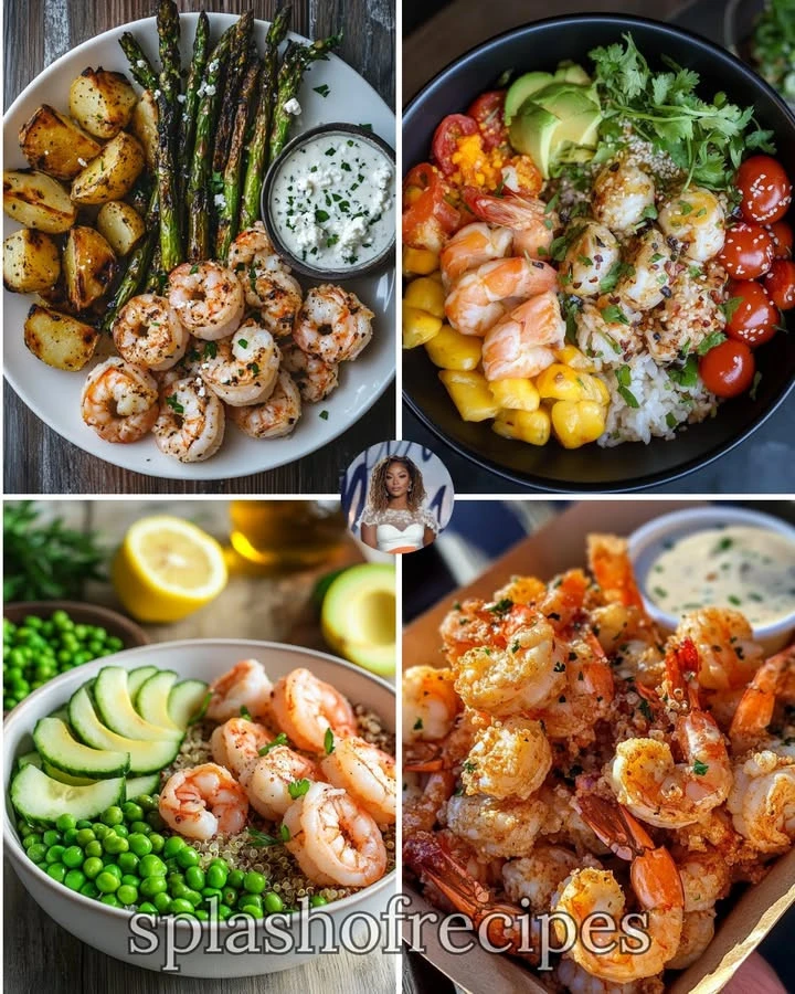 Quinoa and lemon herb shrimp dish plated beautifully