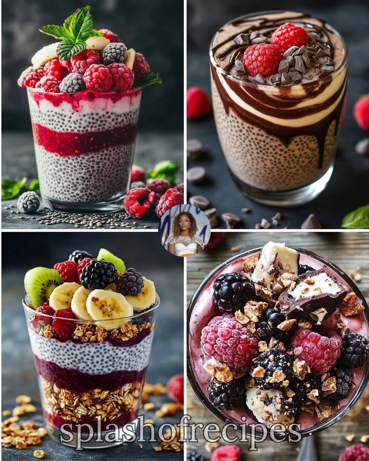Delicious Raspberry Chia Protein Smoothie in a glass with fresh raspberries