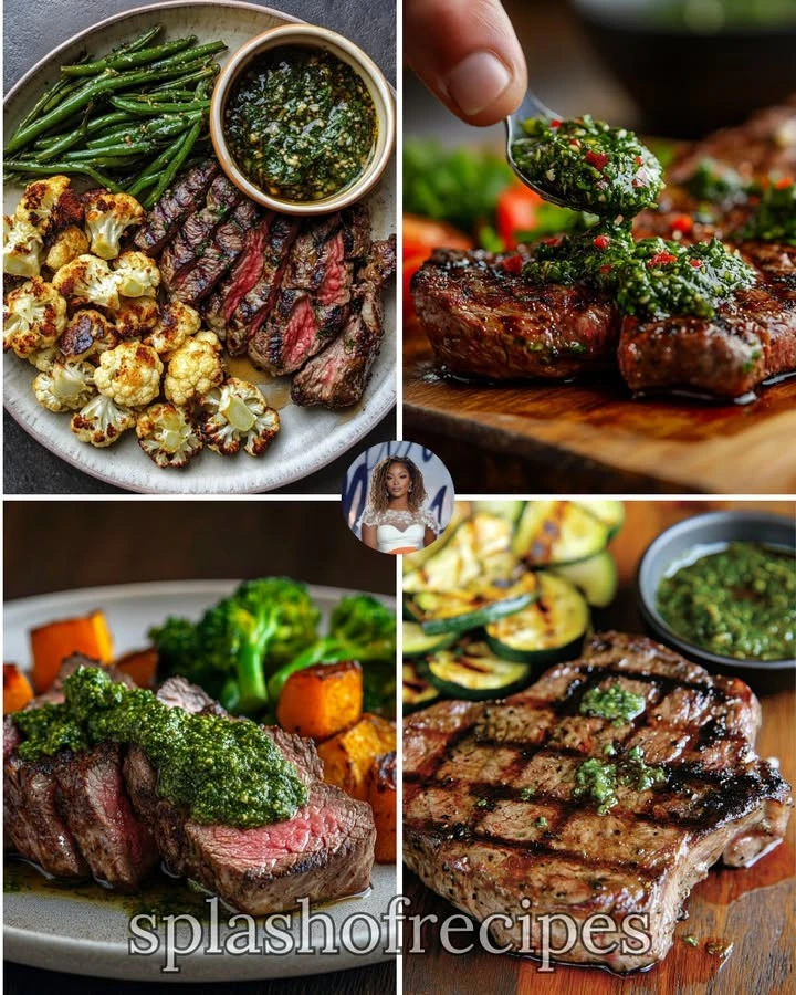 Plate of roasted cauliflower served with grilled steak for a delicious meal.
