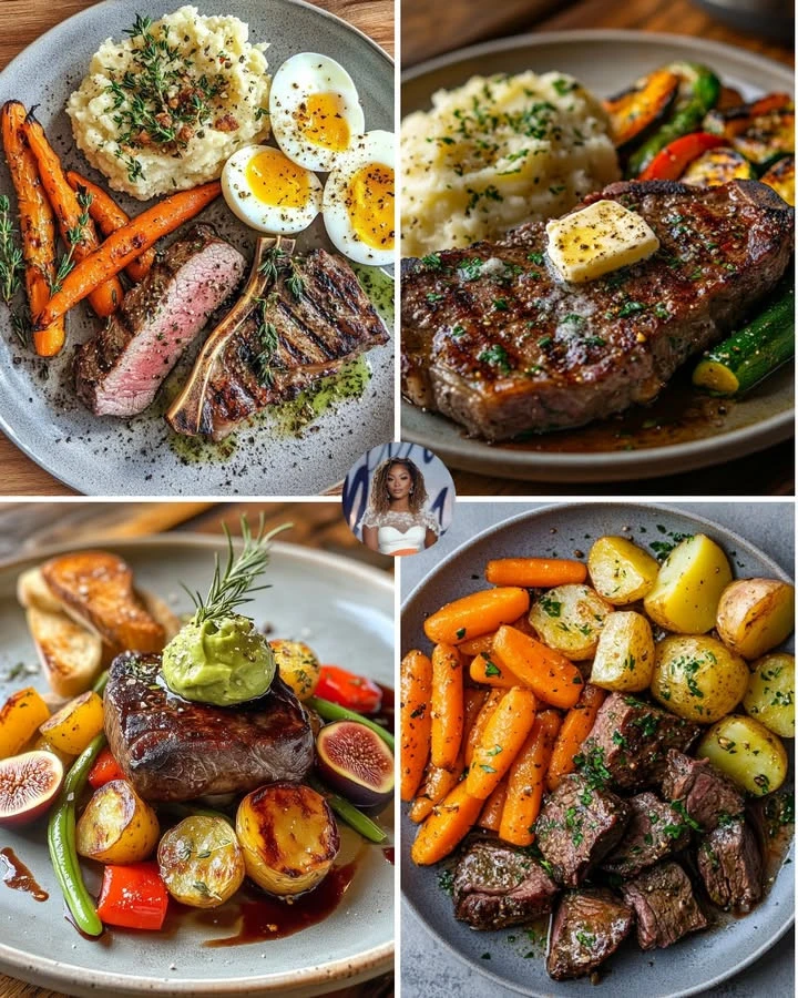 Delicious rosemary lamb chops served with roasted root vegetables