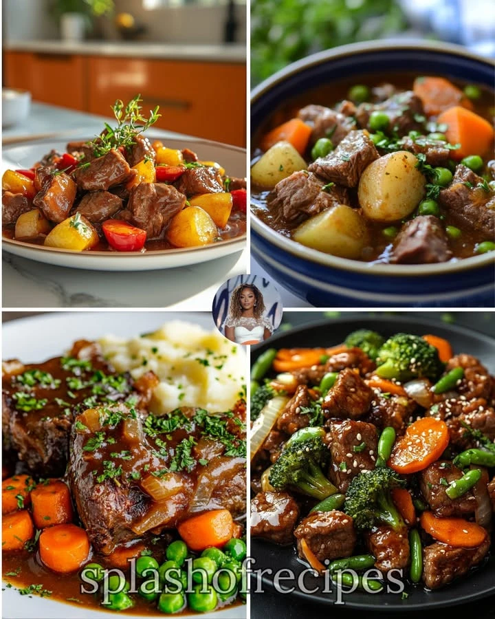 Slow-cooked beef with sweet carrots in a hearty dish