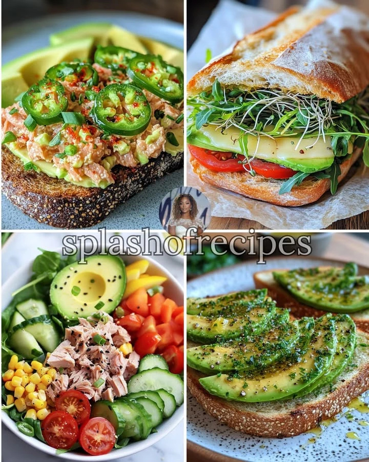Spicy tuna and avocado on toasted bread, a delicious healthy recipe