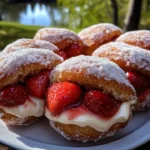 Strawberry Cheesecake Stuffed Donuts 2 Strawberry Cheesecake Stuffed Donuts
