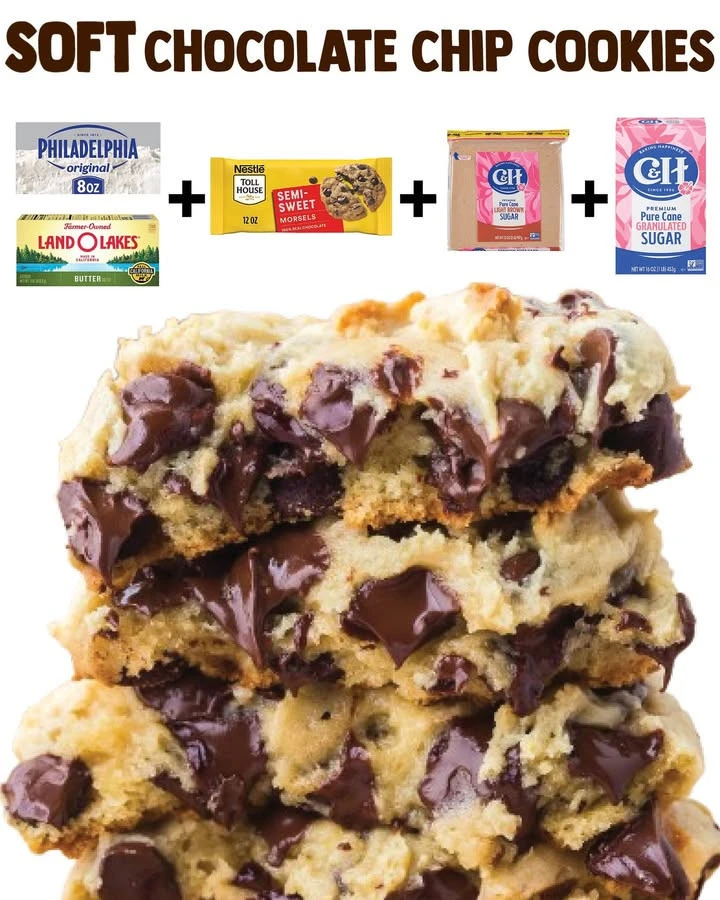 Batch of super soft chocolate chip cookies with gooey chocolate chunks