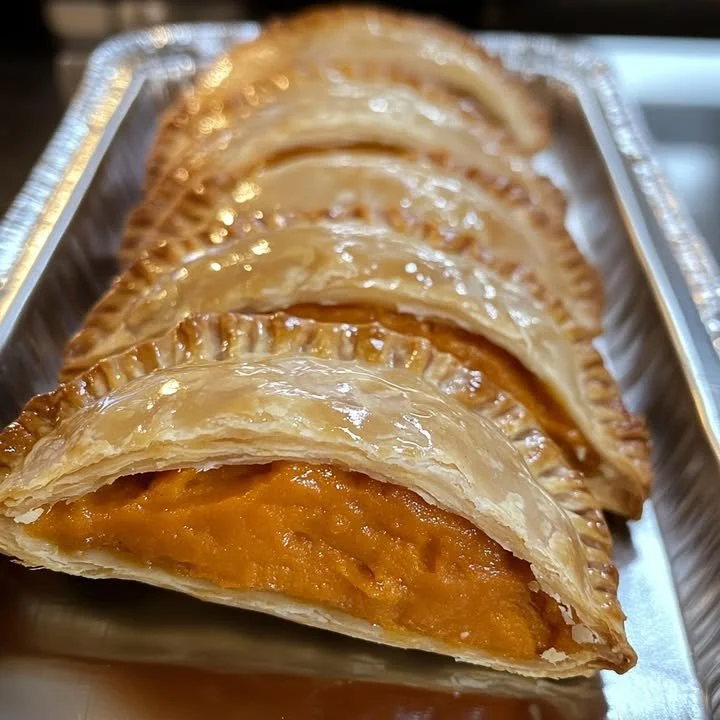 Delicious sweet potato hand pies baked to golden perfection.