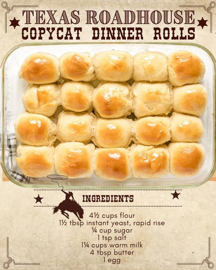 Homemade Texas Roadhouse copycat dinner rolls served with butter.
