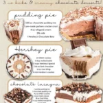 Three creamy no-bake chocolate desserts ready to enjoy