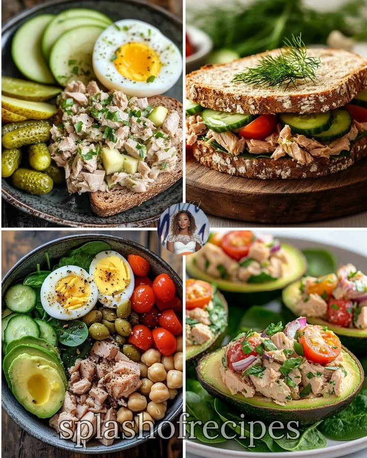 Healthy tuna salad with avocado served in a bowl
