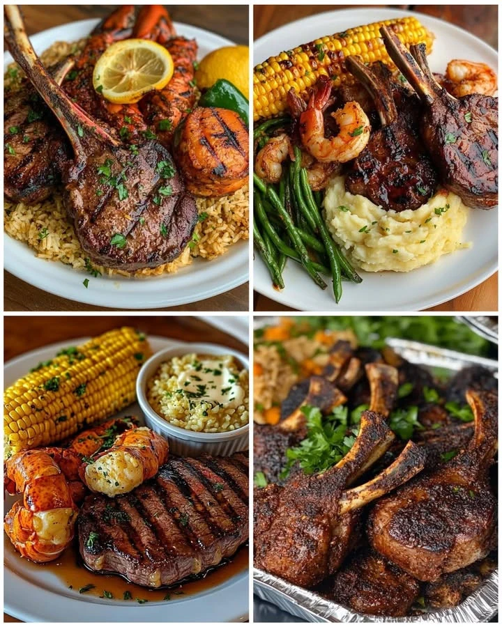 Ultimate steak dinner with crispy mozzarella sticks served on a plate