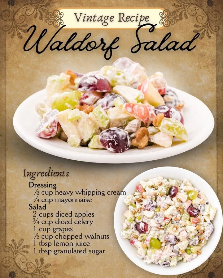 Delicious Waldorf Salad with apples, walnuts, and celery served in a bowl.