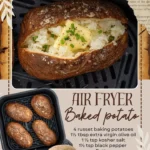 Delicious air fryer baked potato served with toppings