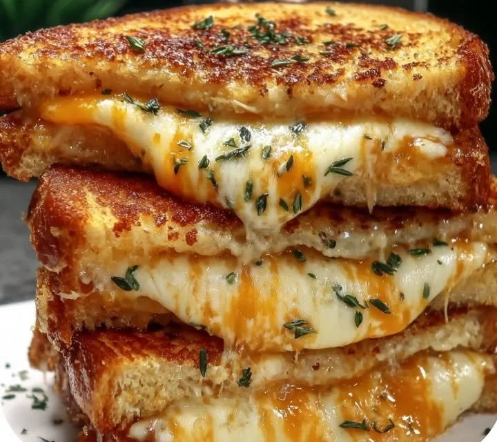 Crispy Air Fryer Grilled Cheese sandwich with melted cheese oozing out