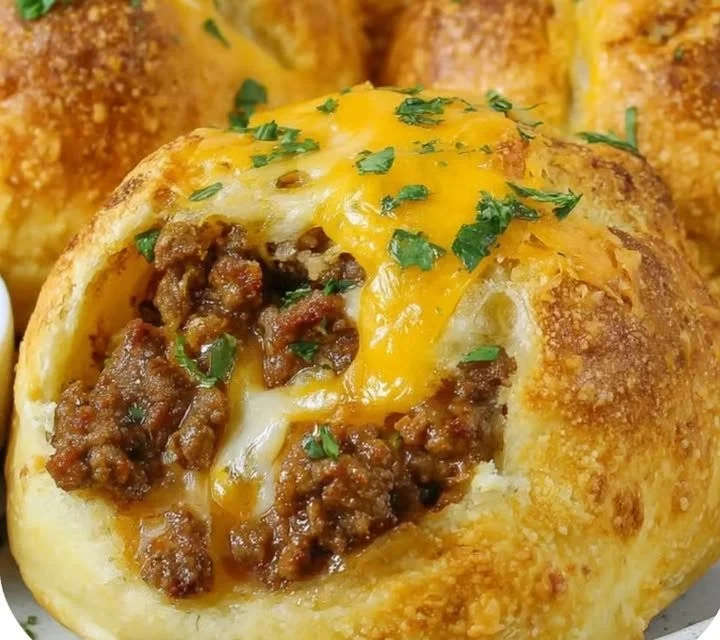 Delicious Air Fryer Taco Bombs cooked to crispy perfection.