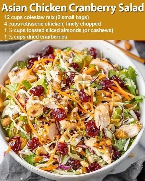 Delicious Asian Chicken Cranberry Salad with fresh vegetables and vibrant flavors