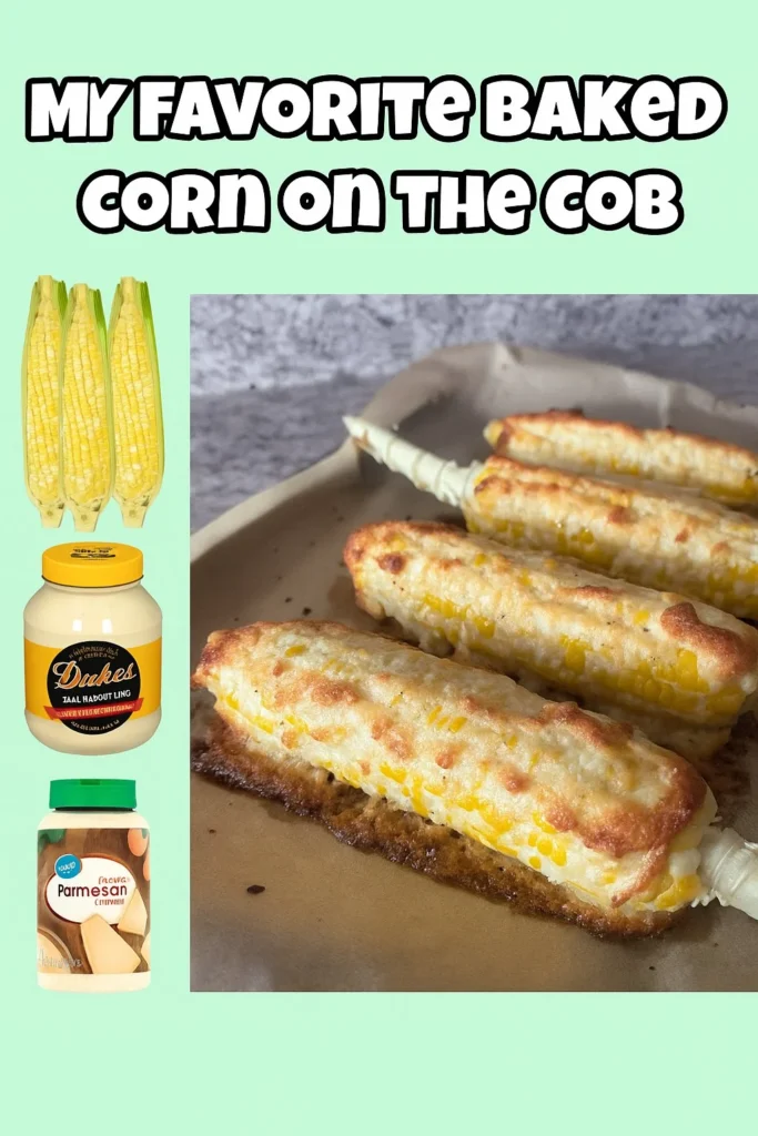 Delicious baked corn on the cob ready to be served.