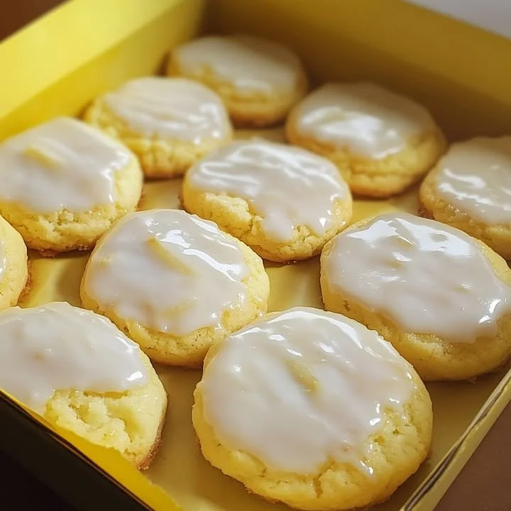 Baked lemon pound cake cookies with a zesty lemon glaze