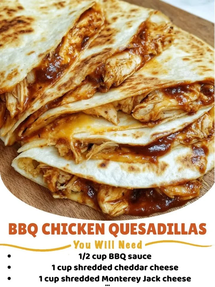 BBQ chicken quesadillas served with salsa on a plate