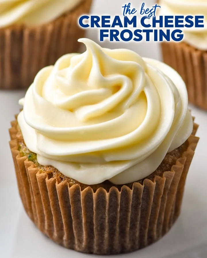 Bowl of best cream cheese frosting with a spatula