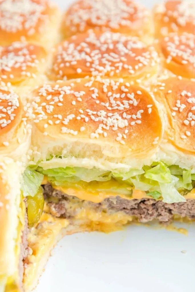 Tasty Big Mac Sliders served on a platter, ideal for gatherings and snacks.