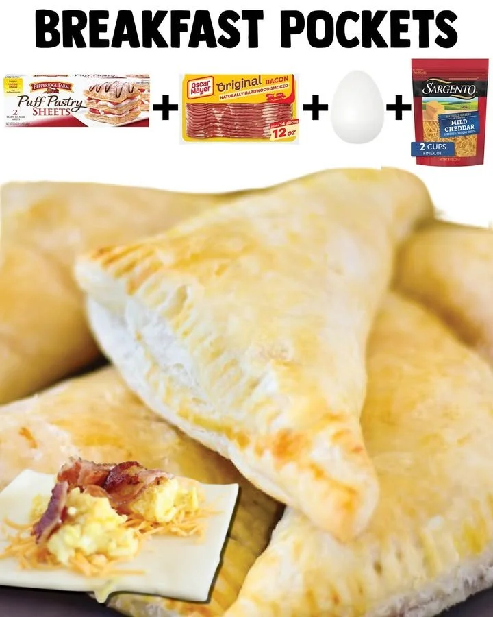 Delicious breakfast pockets filled with eggs, cheese, and vegetables
