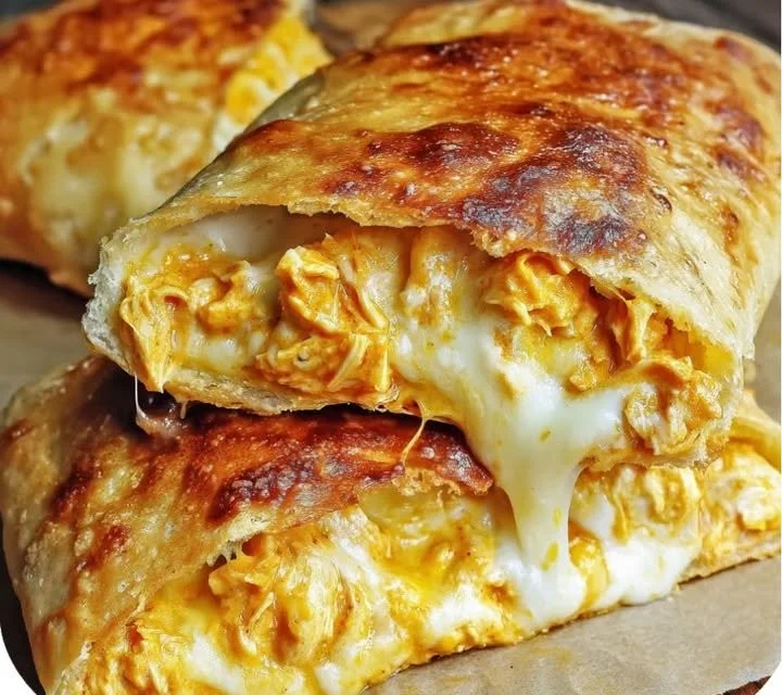 Buffalo Chicken Cheese Bake topped with melted cheese and garnished with green onions
