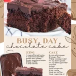 Busy Day Chocolate Cake topped with rich chocolate frosting