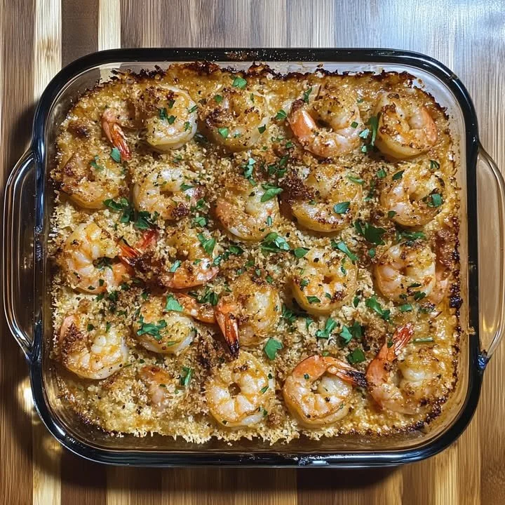 Delicious Cajun Shrimp Bake with spices and vegetables