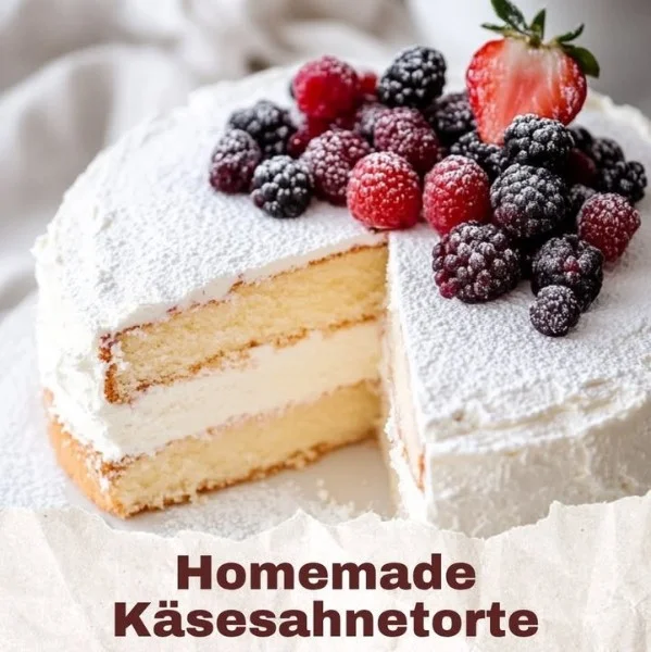 Delicious Cheese Cream Cake with creamy frosting and fresh fruit topping