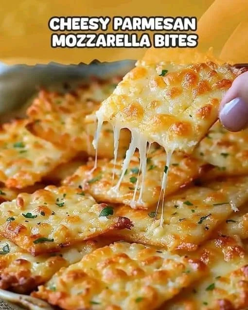 Deliciously cheesy Parmesan Mozzarella Bites served as a snack