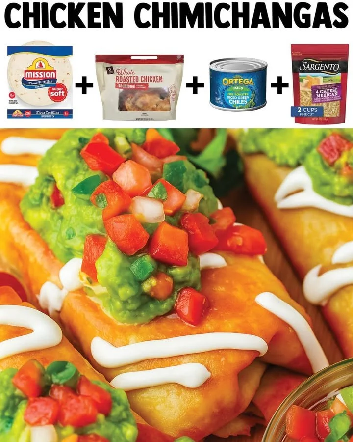 Delicious Chicken Chimichangas filled with tender chicken and crispy tortilla
