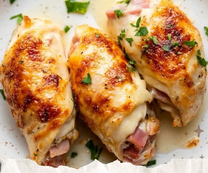 Tasty chicken rolls served with dipping sauce on a plate.