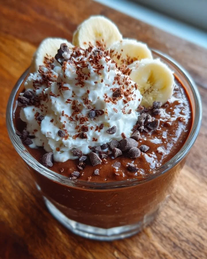 Delicious Chocolate Cottage Cheese Pudding served in a bowl