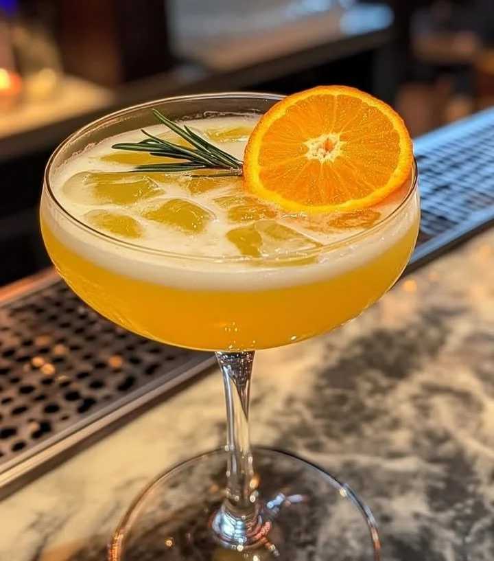Citrus New Year Glow Punch in a festive glass with colorful citrus slices