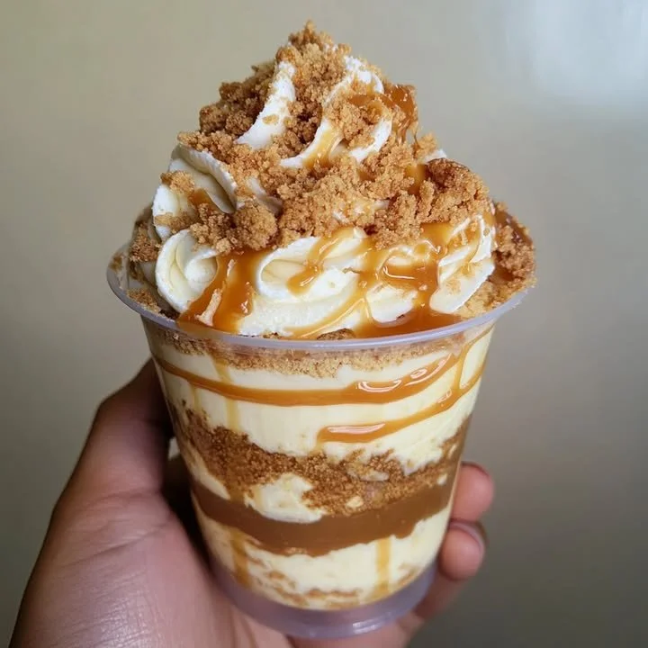 Delicious Cookie Butter Cheesecake Cups served in dessert cups