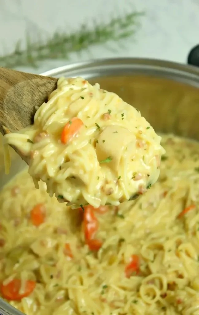 Bowls of Crack Chicken Noodle Soup garnished with parsley