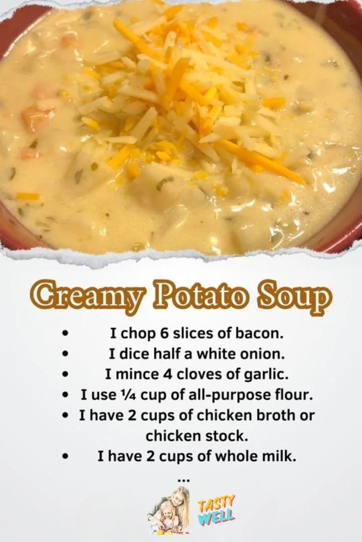 Bowl of creamy potato soup garnished with fresh herbs and spices