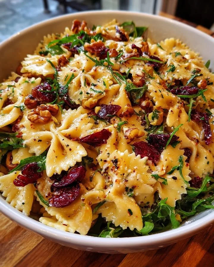 Creamy Ricotta and Cranberry Farfalle Salad with Citrus Vinaigrette