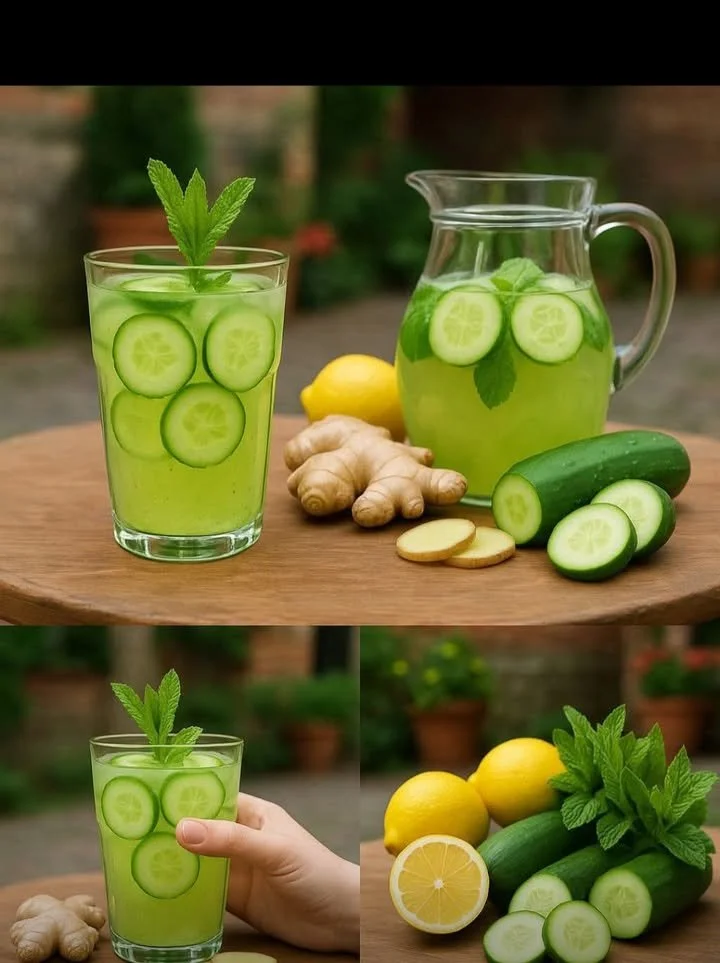 Cucumber Lemon Ginger Detox Drink for health and hydration
