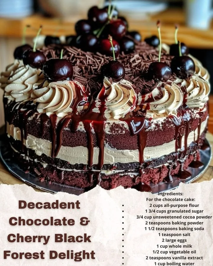 Decadent Chocolate and Cherry Black Forest Delight dessert