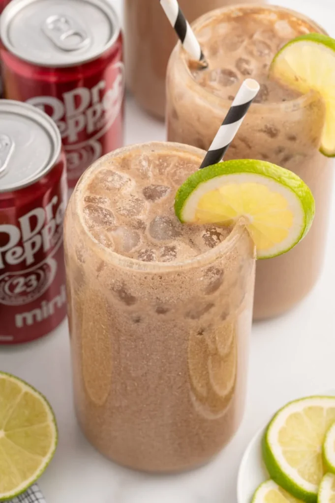Delicious Dirty Dr Pepper drink recipe with vibrant colors and refreshing ingredients
