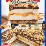 Delicious Drumstick Ice Cream Cake served with chocolate and nuts