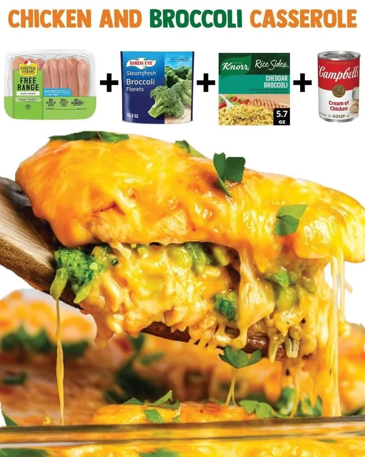 Easy broccoli cheese casserole dish with melted cheese and broccoli