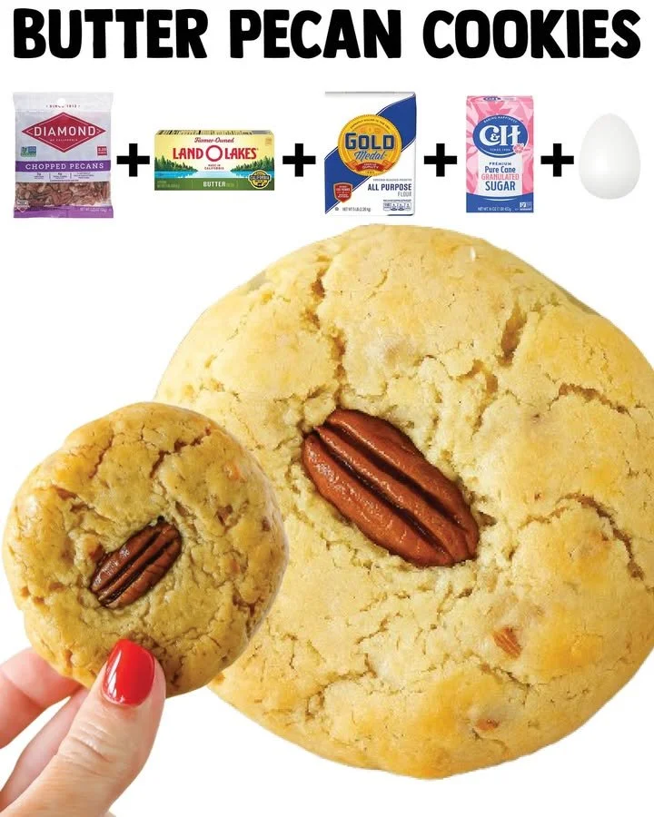 Freshly baked easy Butter Pecan Cookies on a cooling rack