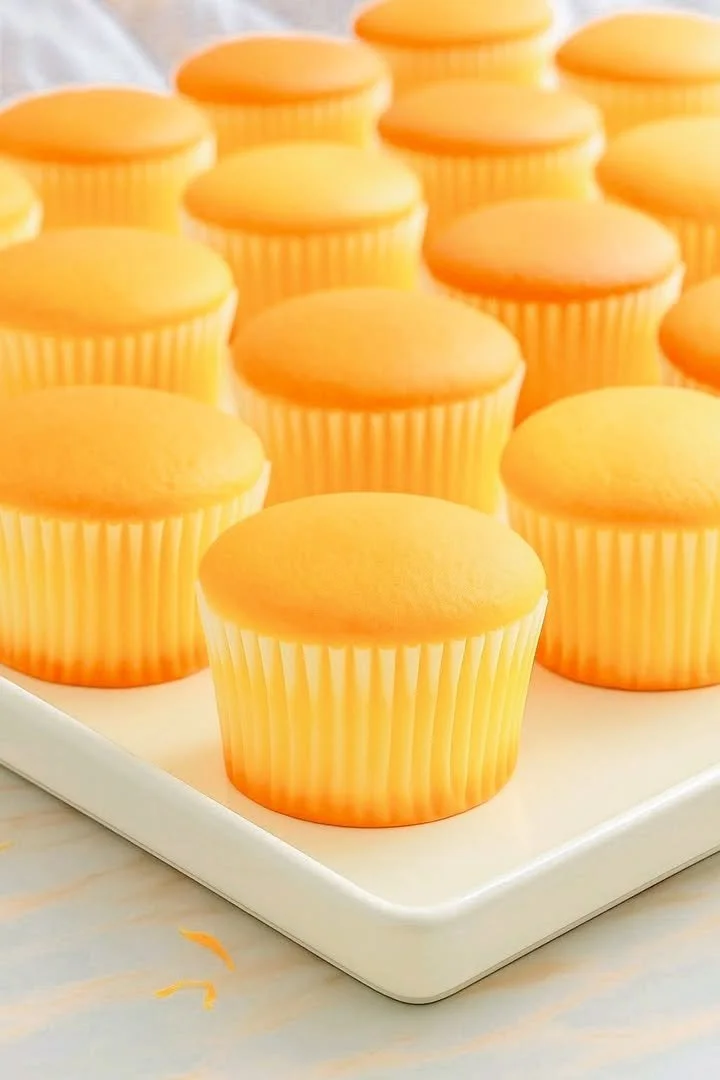 Fluffy vanilla cupcakes topped with creamy frosting and sprinkles.