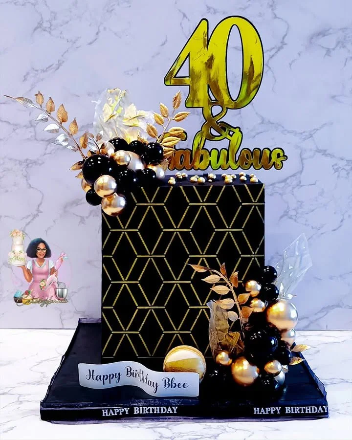 Stylish geometric design celebrating a fabulous woman at forty years.