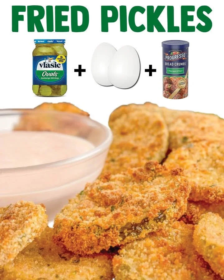 Crispy fried pickles served with dipping sauce