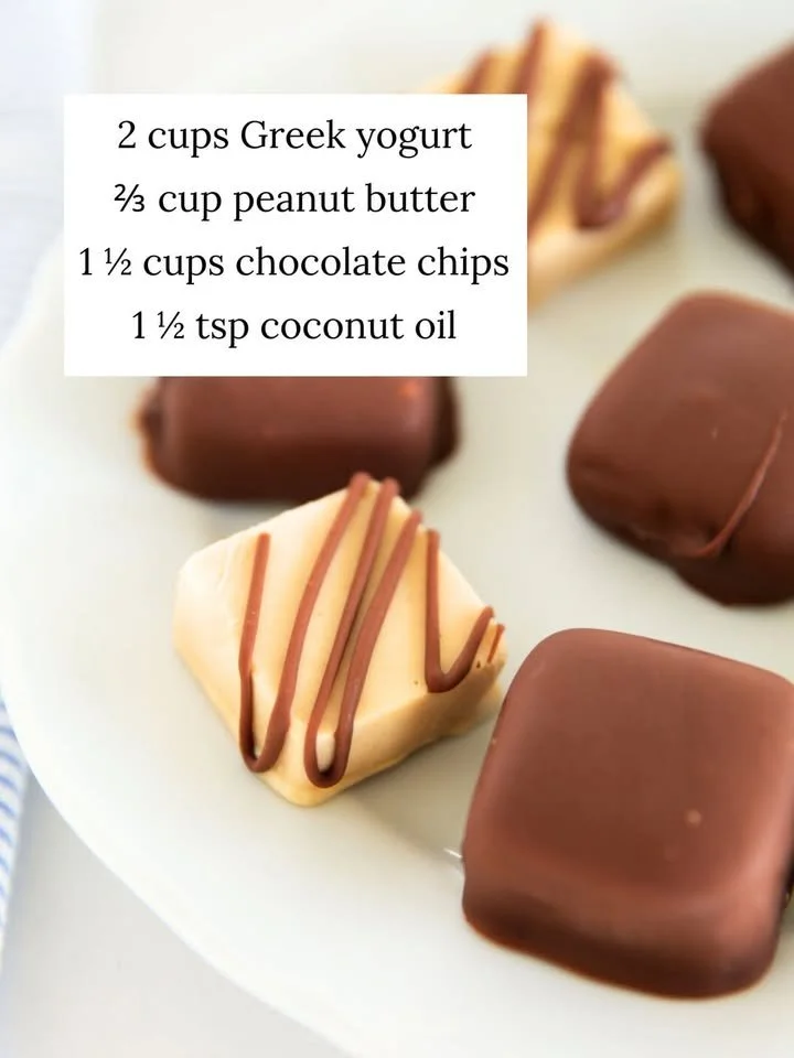 Delicious frozen peanut butter Greek yogurt bites for a healthy snack.